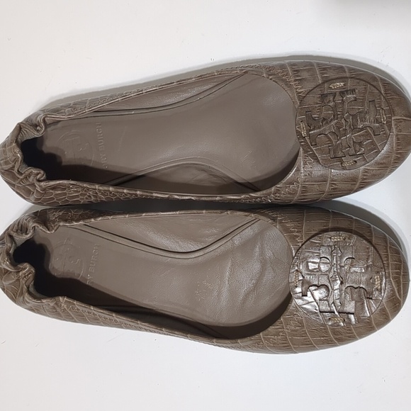 Tory Burch Reva Ballet Flat  Taupe women's shoes dize 8 - Picture 5 of 8